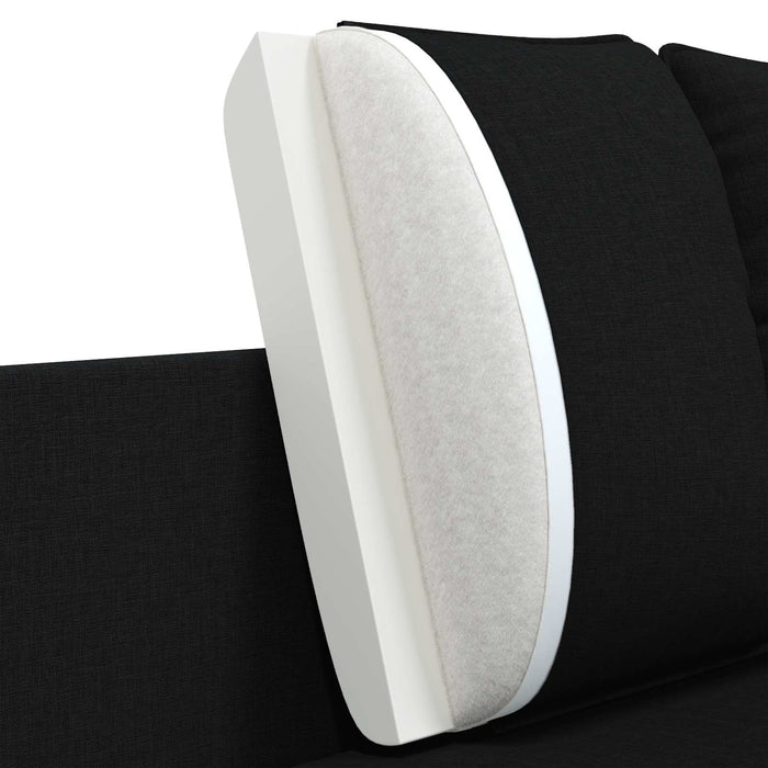 Sofa cu 3 locuri Negru 222 x 81 x 89 cm Țesătură - WALTI WALTI