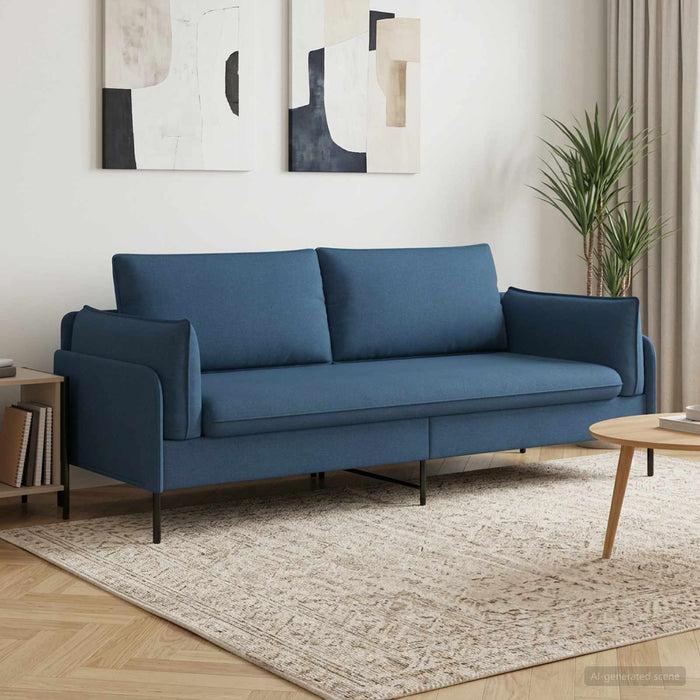 Sofa cu 3 locuri albastru 222 x 81 x 89 cm Țesătură WALTI
