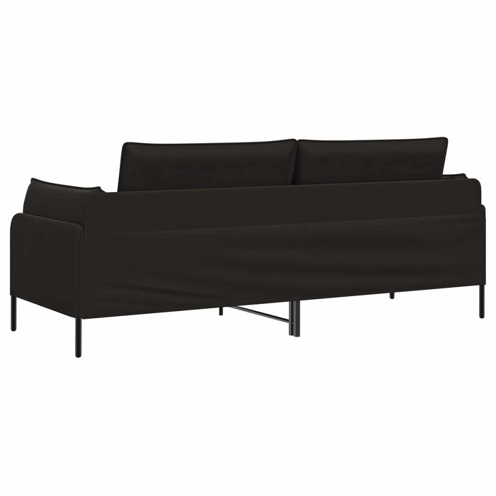 Sofa cu 3 locuri Negru 222 x 81 x 89 cm Catifea WALTI