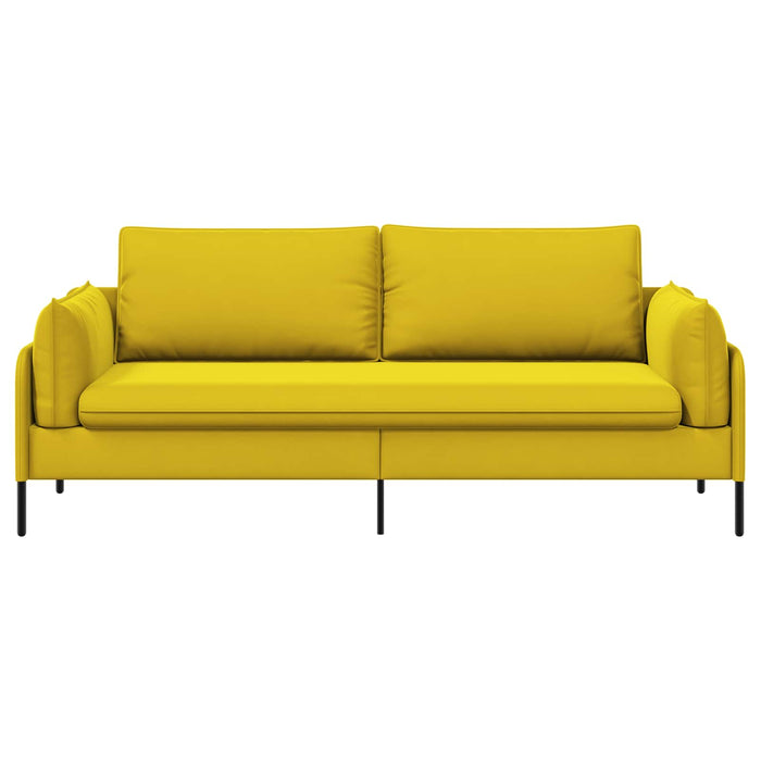 Sofa cu 3 locuri 3-Locuri Galben 222 x 81 x 89 cm Catifea WALTI