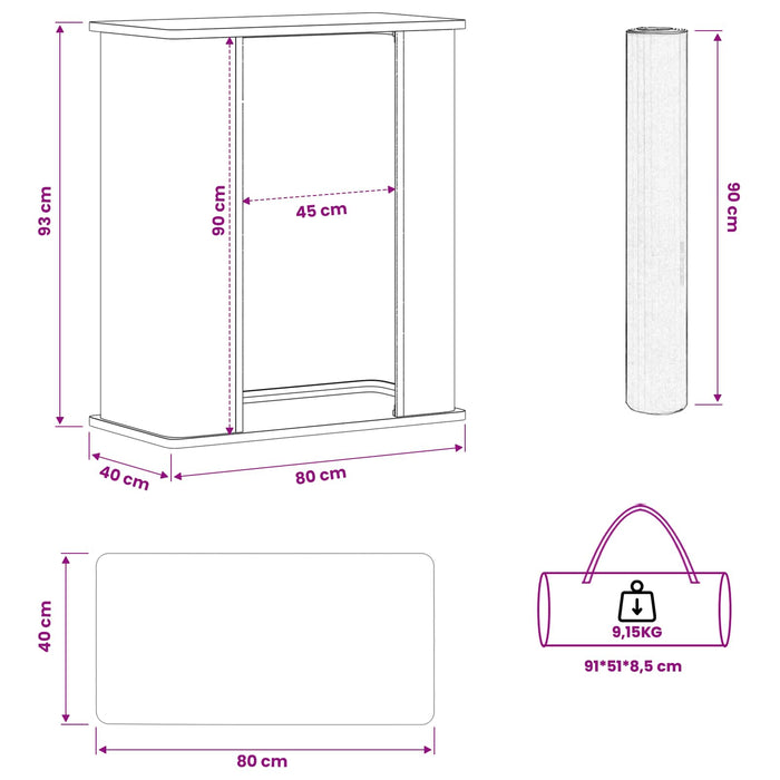 Stand expozițional Maro deschis și alb 80 x 40 x 93 cm WALTI