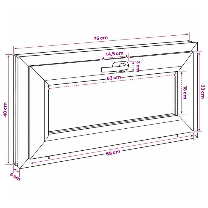 Fereastră subterană cu înclinare RISOR 75 x 40 cm - WALTI WALTI