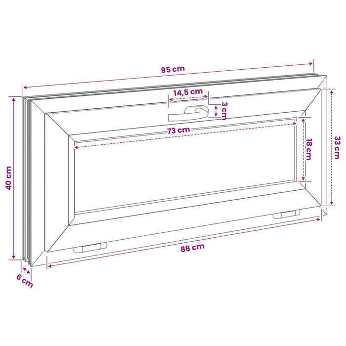 Fereastră subterană cu înclinare RISOR 95 x 40 cm WALTI
