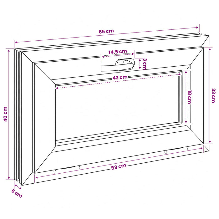 Fereastră de subsol culoare internă albă RISOR 65 x 40 cm - WALTI WALTI