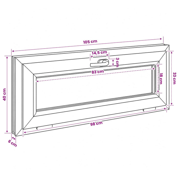Fereastră subterană cu înclinare RISOR 105 x 40 cm - WALTI WALTI