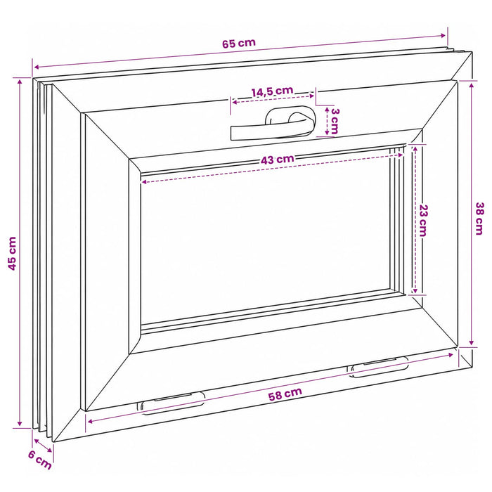 Fereastră de subsol culoare internă albă RISOR 65 x 45 cm - WALTI WALTI