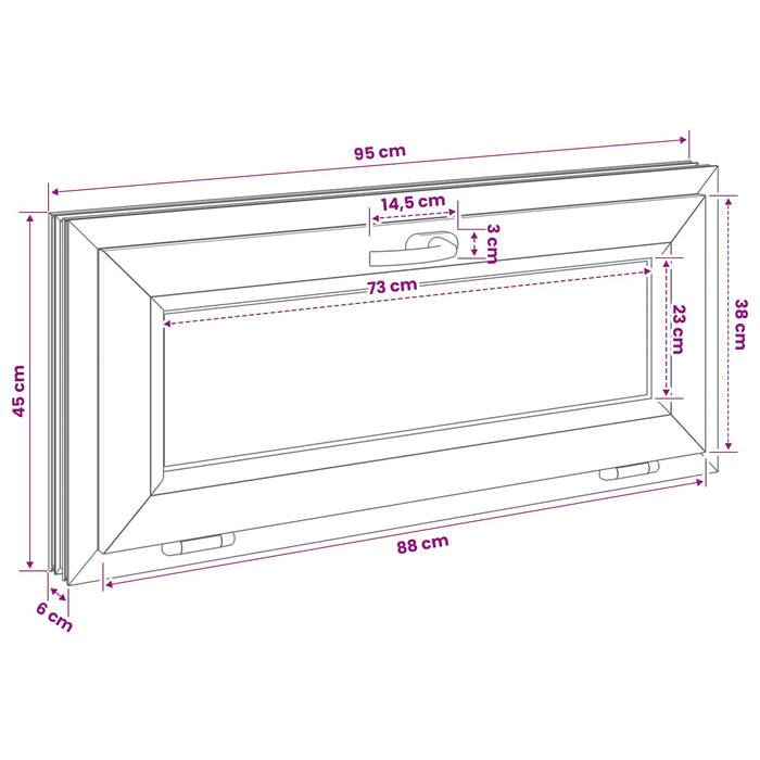 Fereastră subterană cu înclinare RISOR 95 x 45 cm WALTI