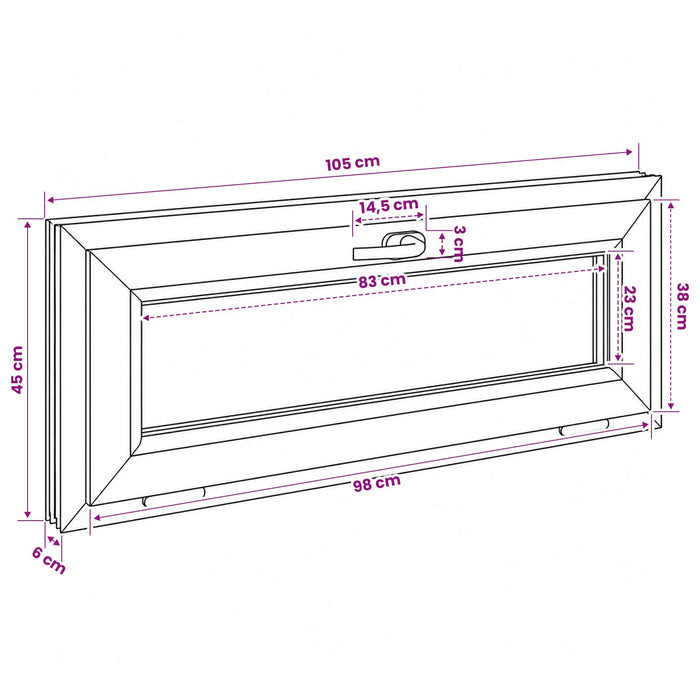 Fereastră subterană cu înclinare RISOR 105 x 45 cm WALTI