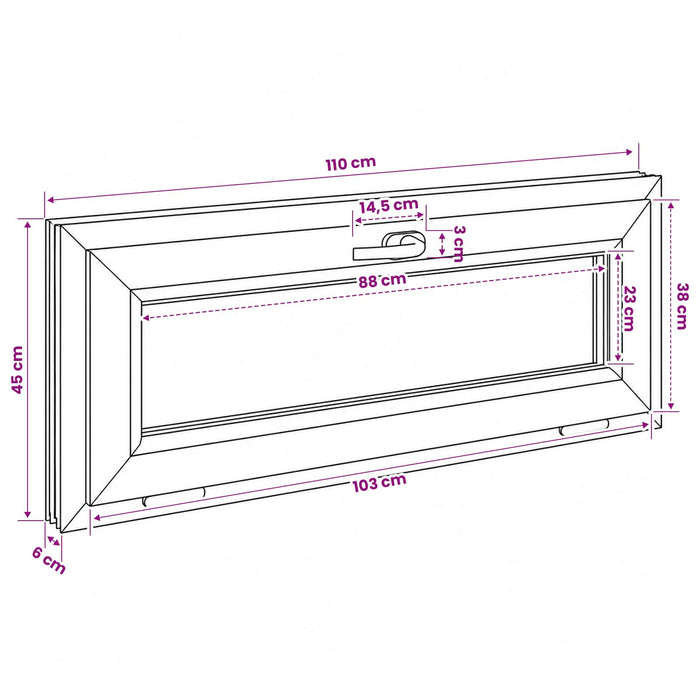 Fereastră subterană cu înclinare RISOR 110 x 45 cm WALTI