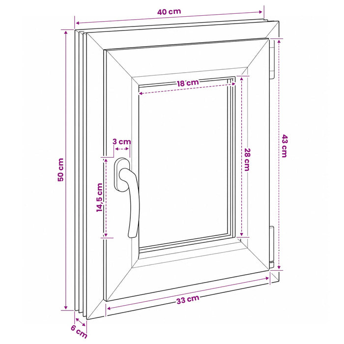 Fereastră pentru subsol RISOR 40 x 50 cm PVC și Sticlă WALTI