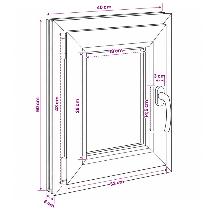 Fereastră pentru subsol RISOR 40 x 50 cm PVC și Sticlă WALTI