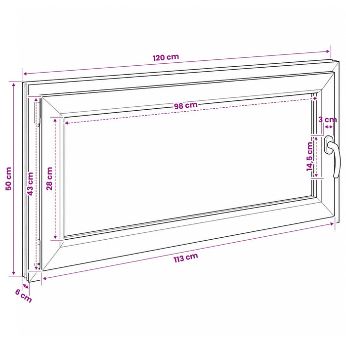 Fereastră pentru subsol RISOR 120 x 50 cm PVC și Sticlă - WALTI WALTI