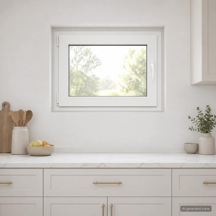 Fereastră pentru subsol RISOR 80 x 55 cm PVC și Sticlă WALTI
