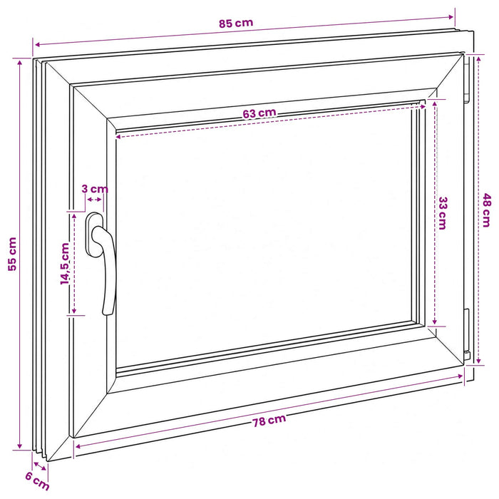 Fereastră pentru subsol RISOR 50 x 55 cm PVC și Sticlă WALTI