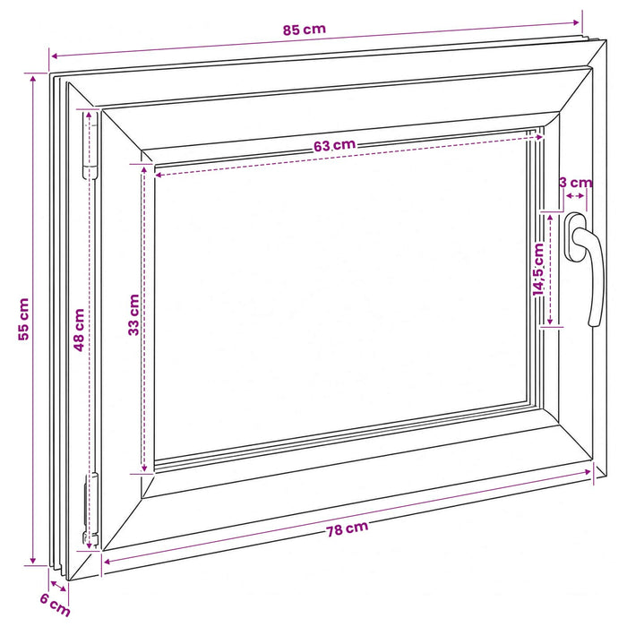Fereastră de subsol culoare internă albă RISOR 50 x 55 cm - WALTI WALTI
