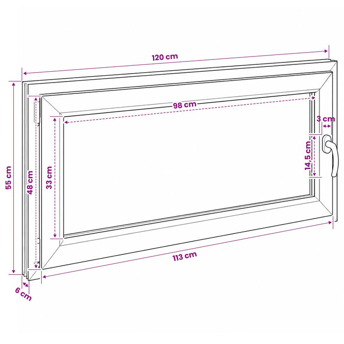Fereastră pentru subsol RISOR 50 x 55 cm PVC și Sticlă - WALTI WALTI