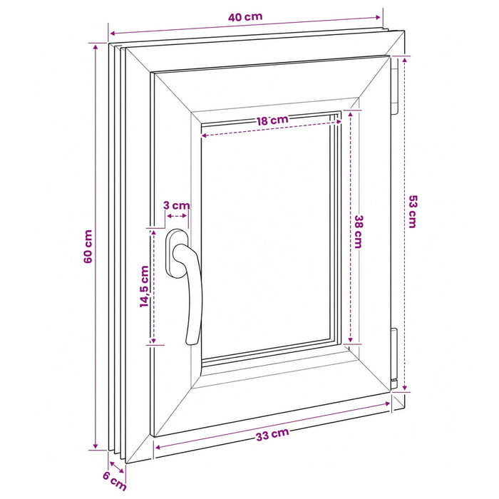 Fereastră pentru subsol RISOR 40 x 60 cm PVC și Sticlă - WALTI WALTI