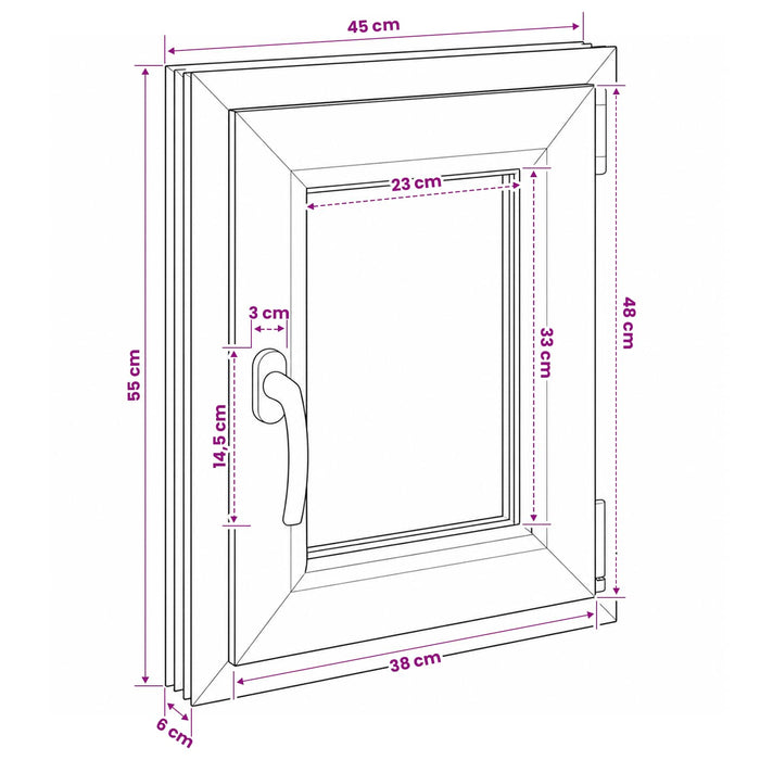 Fereastră pentru subsol RISOR 50 x 55 cm PVC și Sticlă - WALTI WALTI