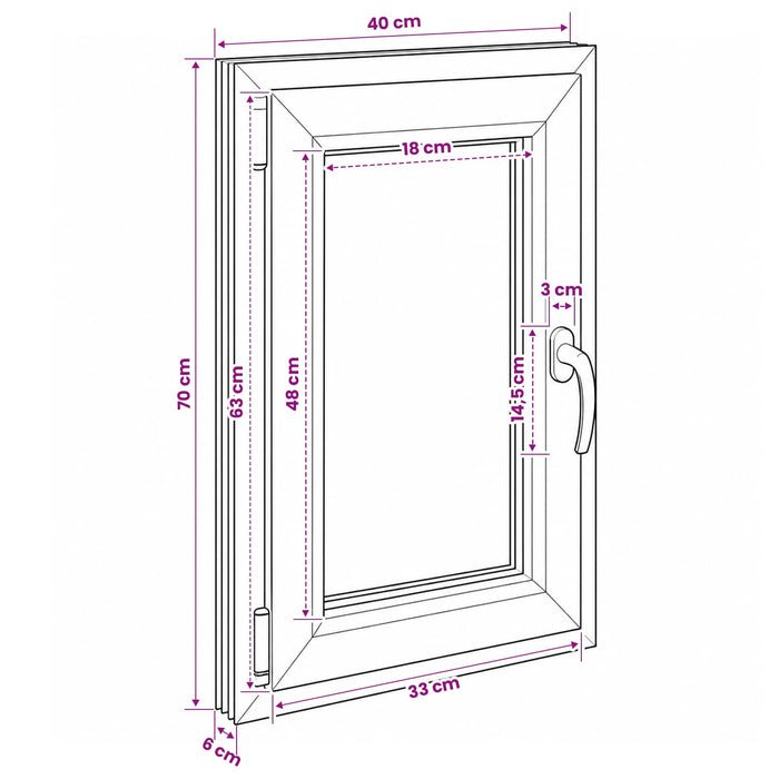Fereastră pentru subsol RISOR 40 x 70 cm PVC și Sticlă WALTI