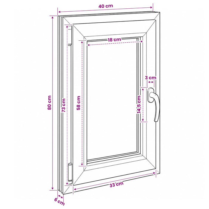 Fereastră pentru subsol RISOR 40 x 80 cm PVC și Sticlă WALTI