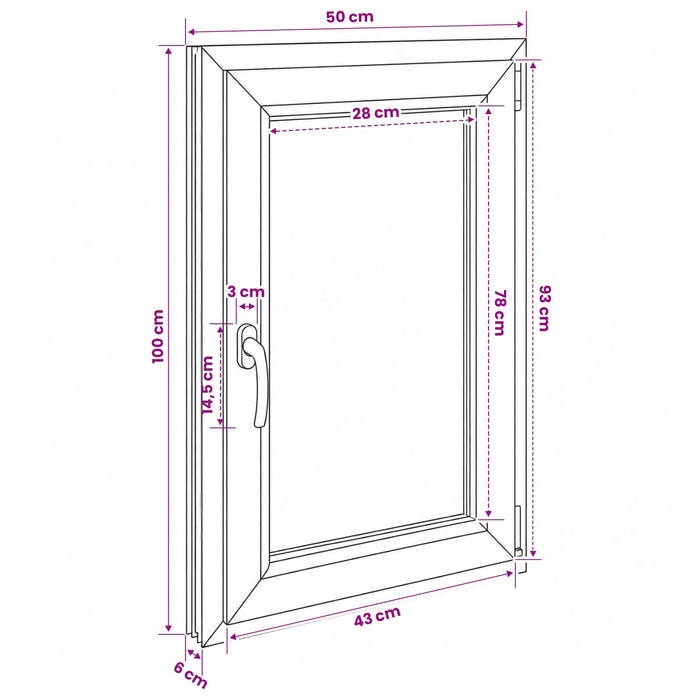 Fereastră de subsol culoare internă albă RISOR 50 x 100 cm WALTI