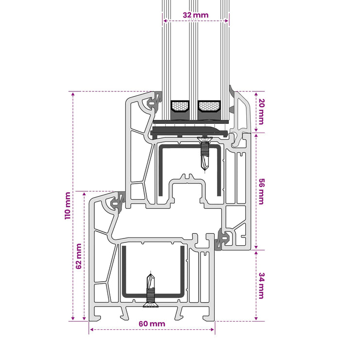 Fereastră de subsol culoare internă albă RISOR 50 x 100 cm WALTI