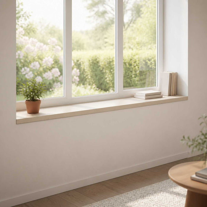 Pervazuri 2 buc. Alb 120 x 25 x 2 cm Lemn de stejar masiv WALTI