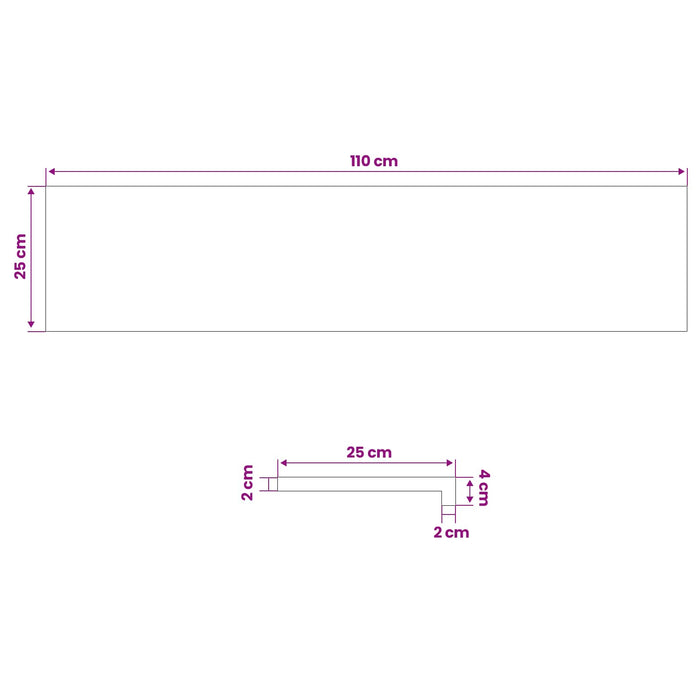 Pervazuri 2 buc. Alb 110 x 25 x 2 cm Lemn de stejar masiv WALTI