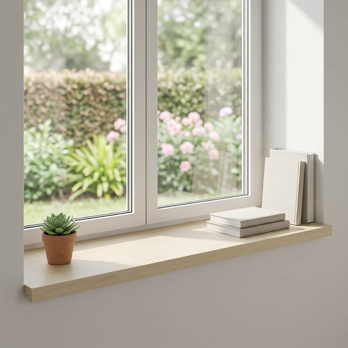 Pervazuri 2 buc. Alb 90 x 40 x 2 cm Lemn de stejar masiv WALTI