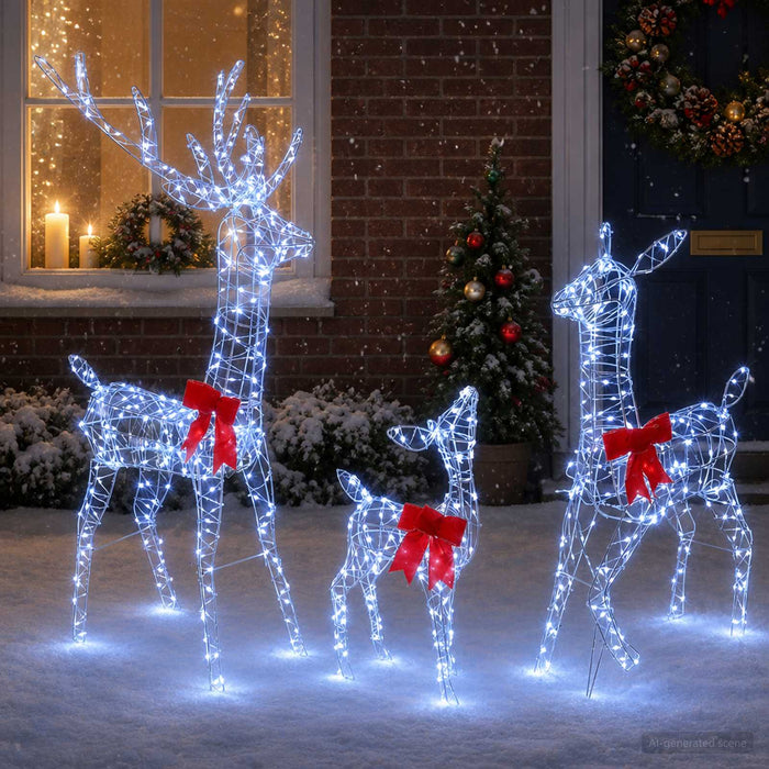 Familie de reni de Crăciun cu LED 700 LED-uri Alb rece WALTI