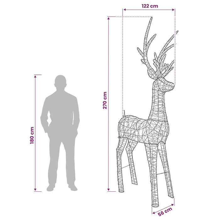 Ren de Crăciun LED tip figurină 1000 LED-uri Alb cald WALTI