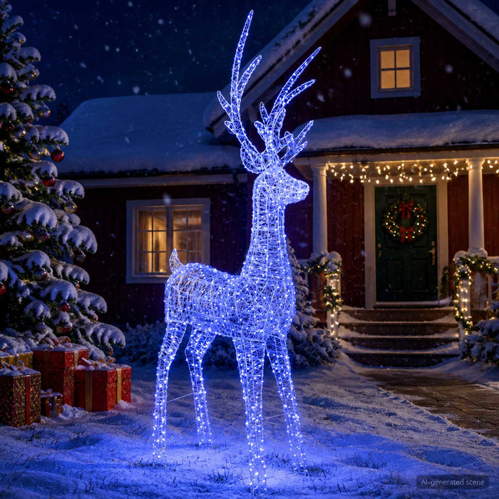 Ren de Crăciun LED tip figurină 1000 LED-uri Albastru WALTI