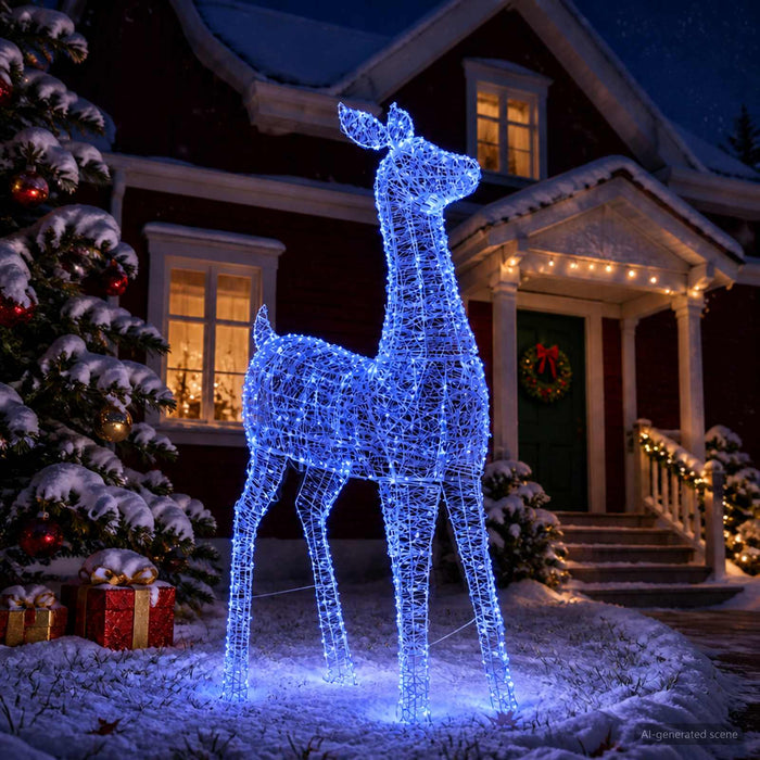 Ren de Crăciun LED tip figurină LOVIISA 900 LED-uri Albastru WALTI