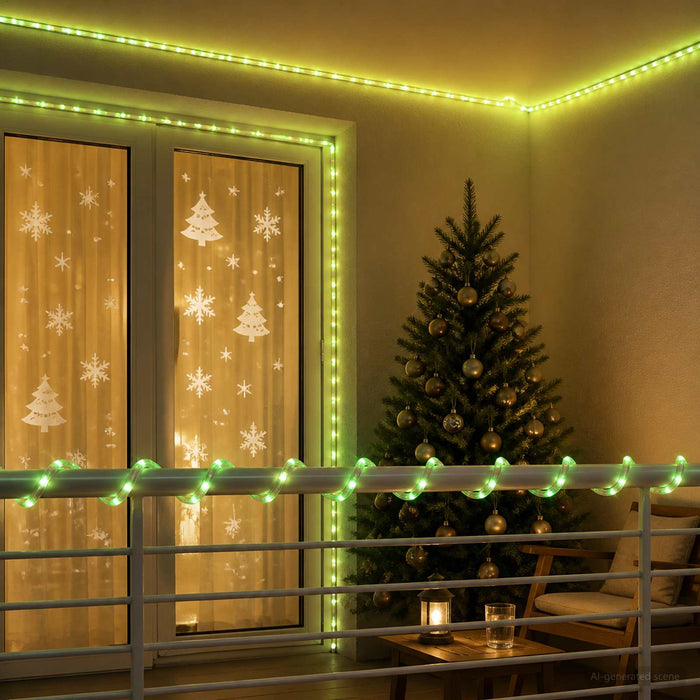 Furtun luminos LED de Crăciun 2400 LED-uri Verde 100 m WALTI