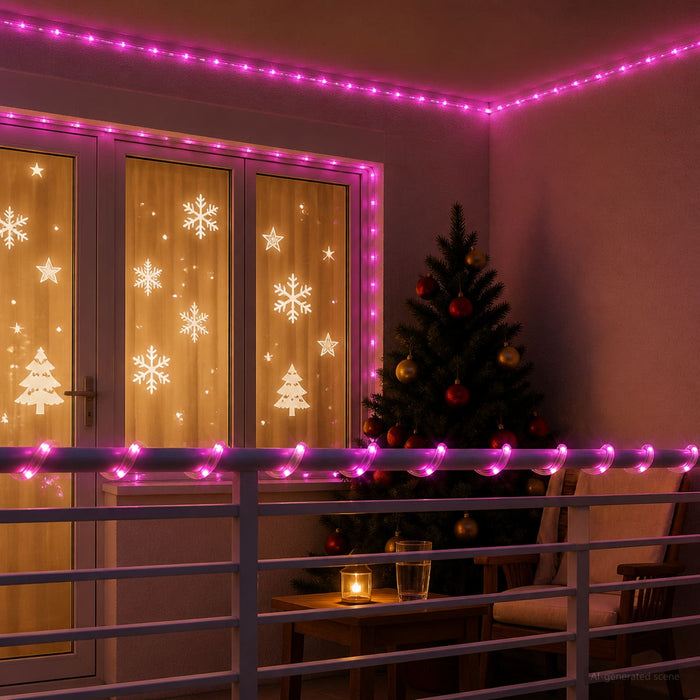 Furtun luminos LED de Crăciun 2400 LED-uri Roz 100 m WALTI
