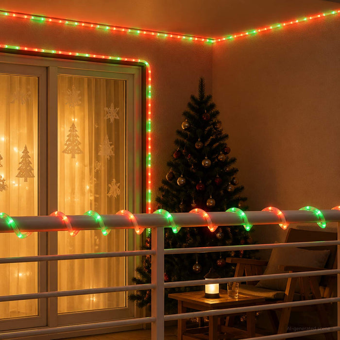 Furtun luminos LED de Crăciun 480 LED-uri Roșu și Verde 20 m WALTI