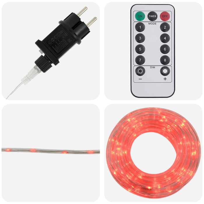 Furtun luminos LED de Crăciun 120 LED-uri Roșu și 5 m - WALTI WALTI