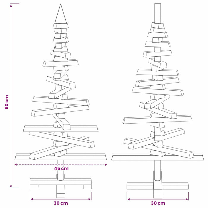 Brad de Crăciun din lemn KOTKA 90 cm Lemn masiv de pin - WALTI WALTI
