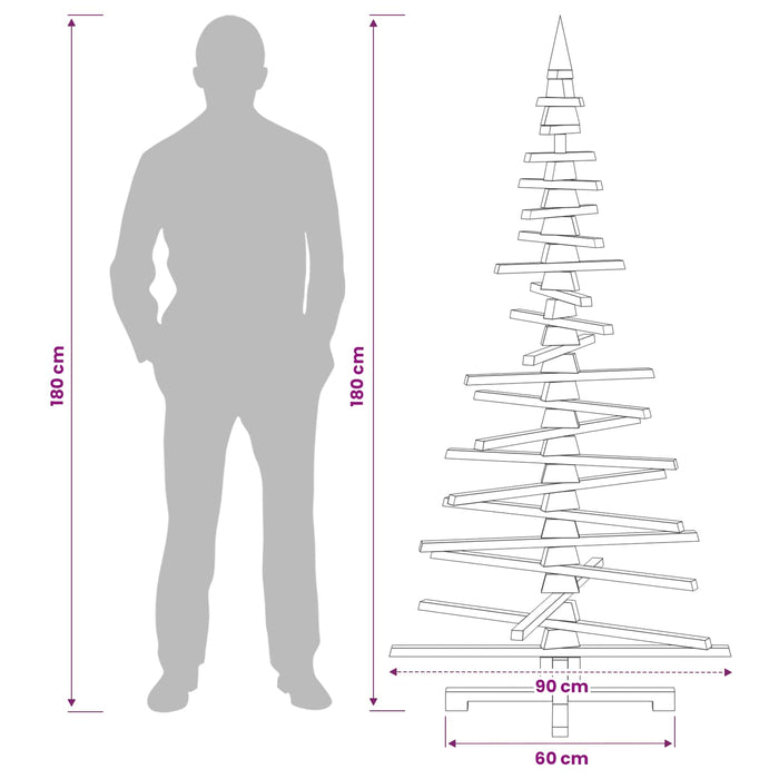 Brad de Crăciun din lemn KOTKA 180 cm Lemn masiv de pin WALTI