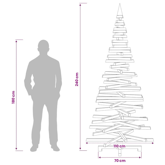 Brad de Crăciun din lemn KOTKA 240 cm Lemn masiv de pin WALTI