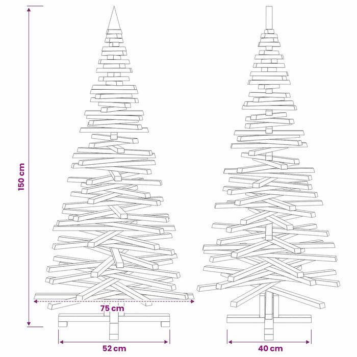 Brad de Crăciun din lemn KOTKA 150 cm Lemn masiv de pin Natural WALTI