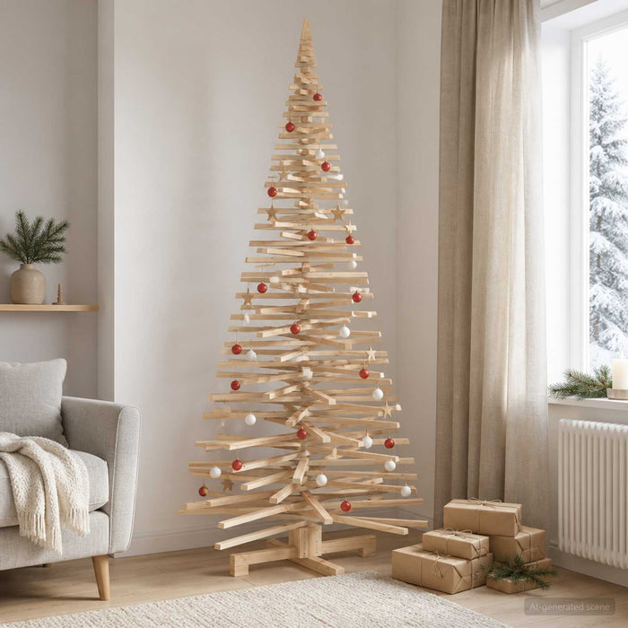 Brad de Crăciun din lemn KOTKA 210 cm Lemn masiv de pin Natural - WALTI WALTI