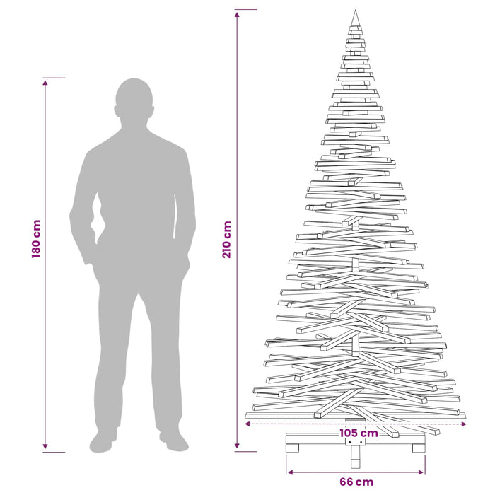 Brad de Crăciun din lemn KOTKA 210 cm Lemn masiv de pin Natural - WALTI WALTI