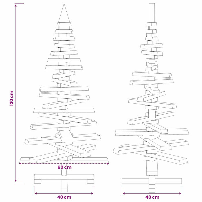 Brad de Crăciun din lemn KOTKA 120 cm Lemn masiv de pin Natural WALTI