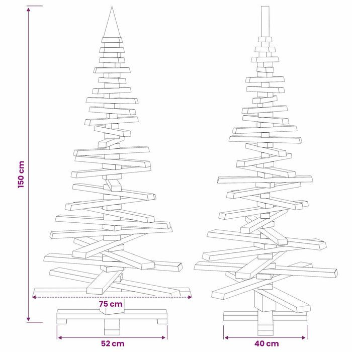 Brad de Crăciun din lemn KOTKA 150 cm Lemn masiv de pin Natural WALTI