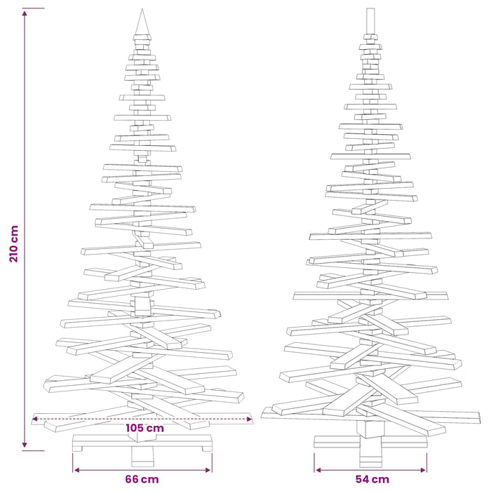 Brad de Crăciun din lemn KOTKA 210 cm Lemn masiv de pin Natural WALTI