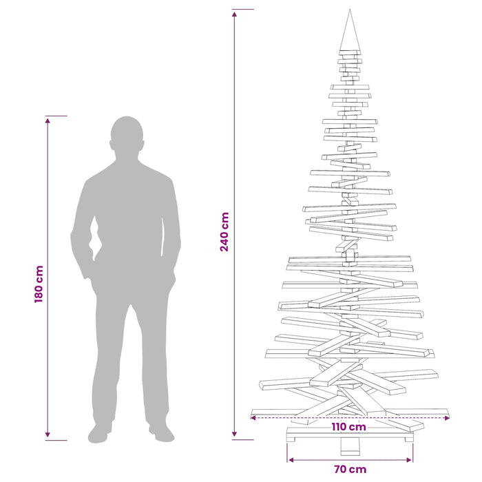 Brad de Crăciun din lemn KOTKA 240 cm Lemn masiv de pin Natural WALTI