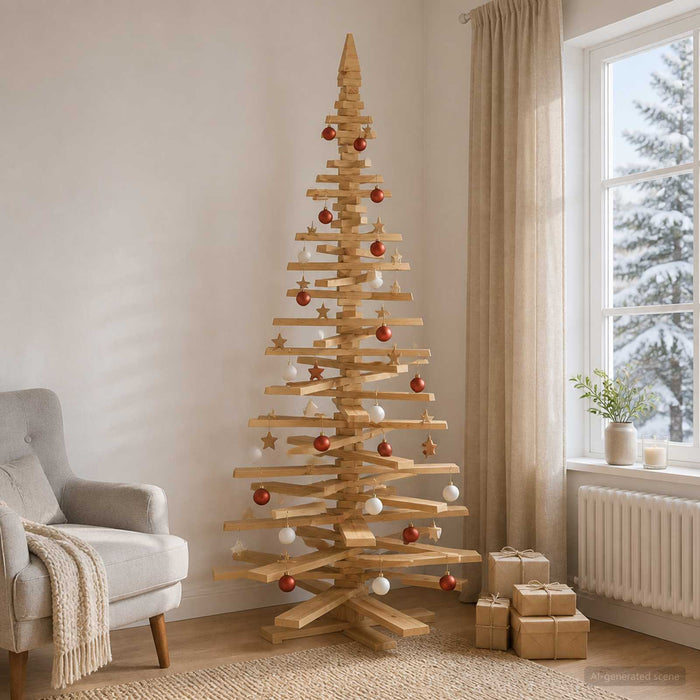 Brad de Crăciun din lemn KOTKA 210 cm Lemn masiv de pin - WALTI WALTI