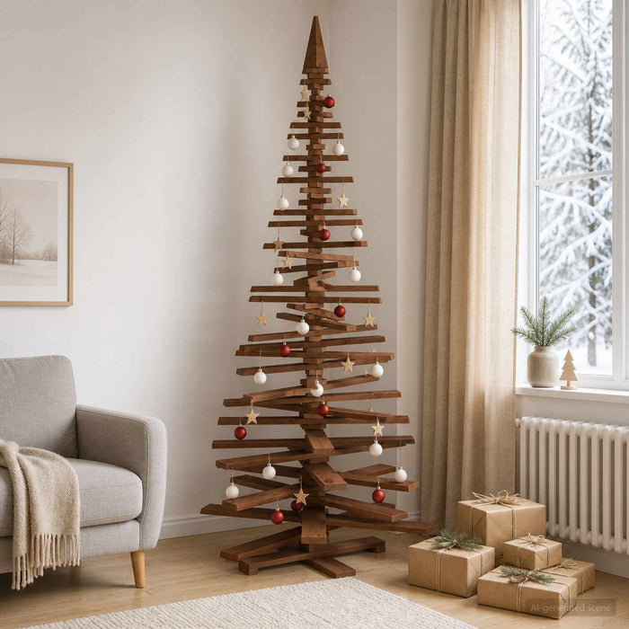 Brad de Crăciun din lemn KOTKA 240 cm Lemn masiv de pin WALTI