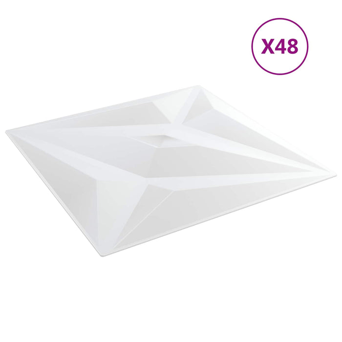 Panouri de perete Stea 12 pcs Stea albă 50 x 50 cm Spumă XPS WALTI